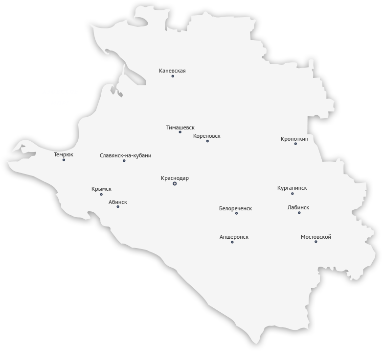 Карта в Краснодарском крае